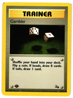 Pokemon TCG Gambler 60/62 Common Fossil 1st Edition LP/MP - Image 1