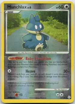 Munchlax 33/130 Rare Diamond & Pearl Pokemon TCG Reverse Holo MP - Image 1
