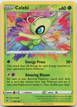 Celebi 009/185 Amazing Rare Vivid Voltage Pokemon Holo Near Mint - Image 1