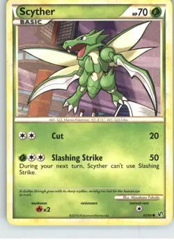 Scyther 65/90 Common HGSS Undaunted Pokemon Lightly Played - Image 1