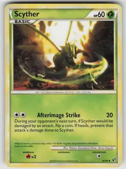 Scyther 36/90 Uncommon HGSS Undaunted Pokemon Heavily Played - Image 1