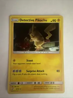 The Pokemon Company Detective Pikachu 10/18 Rare Holo 90 HP Eng - Image 1