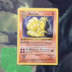 Pokemon Ninetales Base Set Shadowless 1st Edition Holo Rare #12/102 - Image 1