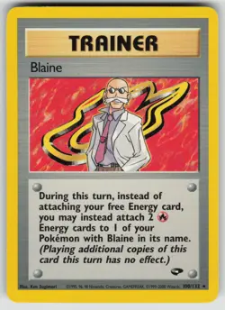 Blaine 100/132 Rare Gym Challenge Pokemon Moderately Played - Image 1