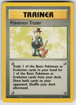 Pokemon Trader 77/102 Rare Base Set Unlimited Pokemon Lightly Played - Image 1