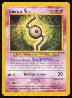 Unown [S] 87/105 Common Neo Destiny Pokemon Unlimited Lightly Played - Image 1