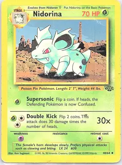 Nidorina 40/64 Uncommon Jungle Pokemon Unlimited Heavily Played - Image 1