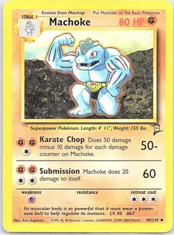 Machoke 49/130 Uncommon Base Set 2 Pokemon Heavily Played - Image 1