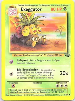 Exeggutor 35/64 Uncommon Jungle Pokemon 1st Edition Heavily Played - Image 1