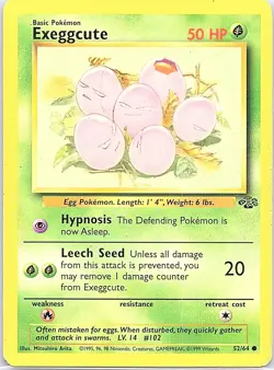 Exeggcute 52/64 Common Jungle Pokemon Unlimited Damaged - Image 1