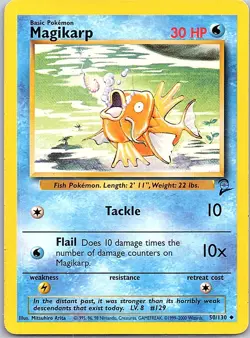 Magikarp 50/130 Uncommon Base Set 2 Pokemon Heavily Played - Image 1