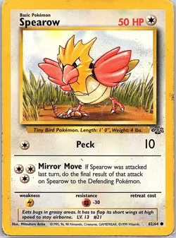 Spearow 62/64 Common Jungle Pokemon Unlimited Damaged - Image 1