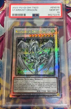 PSA 10 GEM MINT Yugioh Stardust Dragon TN23-EN016 Quarter Century Secret Rare - Image 1