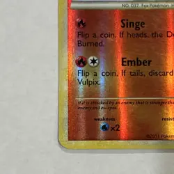 Pokemon Vulpix 75/95 2011 Reverse Holo Basic Fire 50 HP Ember (30) - Image 4