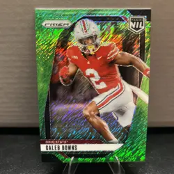 2024-25 Panini The Ohio State University NIL- Caleb Downs Green Shimmer Prizm 🔥 - Image 1