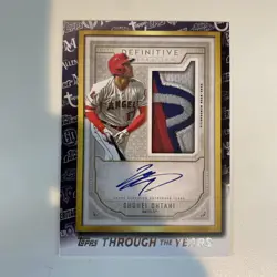Shohei Ohtani 2021 Topps Through The Years #TTY-17 Definitive Patch Auto Reprint - Image 1