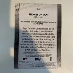 Shohei Ohtani 2021 Topps Through The Years #TTY-17 Definitive Patch Auto Reprint - Image 2