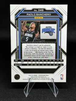 Paolo Banchero 2022-23 Panini Prizm #249 Rookie Base Set Orlando Magic - Image 2