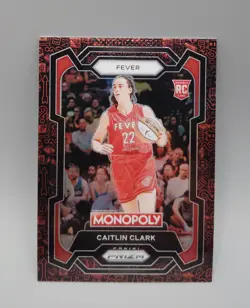 2024 Panini Prizm Monopoly WNBA Caitlin Clark Classic Icons Red Prizm RC #65 - Image 1
