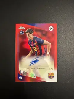 Guille Fernandez 2025-2026 Topps Chrome UCC #CA-GF Rookie Auto Red Refractor 4/5 - Image 1
