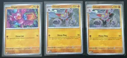 Pokemon TCG Phantasmal Flames Gligar 099/094 + Gliscor 050/094 x2 English - Image 1
