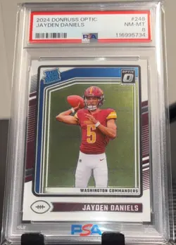 Panini 2024 Donruss Optic Jayden Daniels Rated Rookie #248 PSA 8 Lot x2 - Image 3