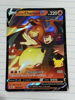 Pokemon Lance's Charizard V - SWSH133 - Celebrations 25th - Promo (x2) - Image 3