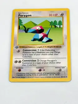 Shadowless 1st Edition Porygon Gray Stamp Pokemon Card 1999 WOTC Base Set RARE - Image 1