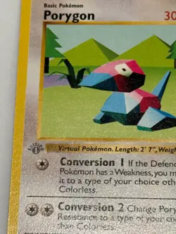 Shadowless 1st Edition Porygon Gray Stamp Pokemon Card 1999 WOTC Base Set RARE - Image 2