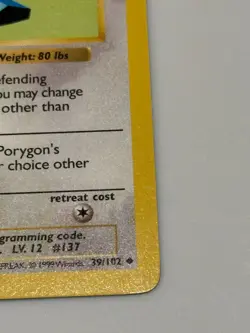Shadowless 1st Edition Porygon Gray Stamp Pokemon Card 1999 WOTC Base Set RARE - Image 4
