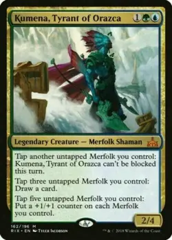 1x KUMENA, TYRANT OF ORAZCA - Merfolk - Ixalan - MTG - NM - Magic the Gathering - Image 1