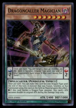 Dragoncaller Magician Raging Tempest RATE-EN001 Super Rare Yugioh Lightly Played - Image 1