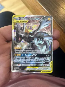 Pikachu & Zekrom GX TAG TEAM GX Promo Holo SM168 English Pokemon Card MP - Image 1