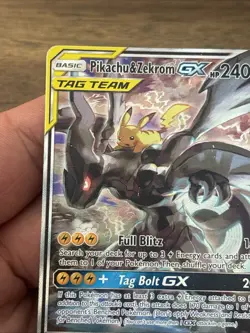 Pikachu & Zekrom GX TAG TEAM GX Promo Holo SM168 English Pokemon Card MP - Image 3