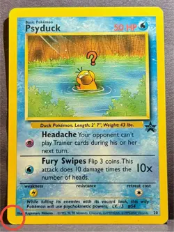 Psyduck Black Star Promo #20 Non Holo 2000 Vintage Pokemon Card WOTC LP Raw - Image 2