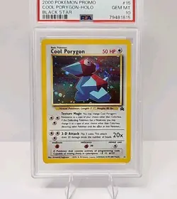 💎 PSA 10 💎 Cool Porygon # 15 WOTC Black Star HOLO PROMO Pokemon Card Graded - Image 3