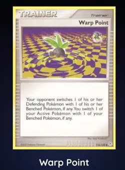 ⚡Warp Point 116/130 Diamond and Pearl Reverse Holo LP Pokemon Card 2007 - Image 1
