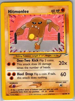 Hitmonlee 42/105 Non Holo Neo Destiny - Pokemon Card - NM - Image 1