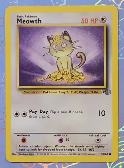 Meowth 56/64 Jungle 1999 Pokemon Card NM - Image 1