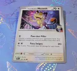 Team Rocket's Meowth 149/182 Destined Rivals Pokemon Card NM+ - Image 3