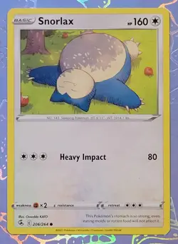 Snorlax 206/264 Fusion Strike Pokemon Card NM - Image 1