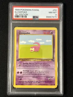 Slowpoke 55/62 (1st Edition) *PSA 8* (Fossil) Freshly Graded Card - Image 1