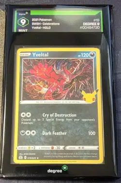 Yveltal Holo 019/025 2021 Celebrations Degree 9 Mint Graded Pokemon Card SEALED - Image 1