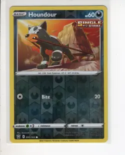 HOUNDOUR BATTLE STYLES SET REVERSE-HOLO FOIL POKEMON CARD 095/163 NM/M - Image 1
