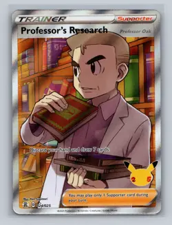 POKEMON TCG CARD Professor's Research Full Art 24/25 Celebration 2021 Ultra Rare - Image 1