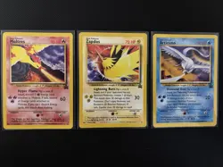 2000 Pokemon Movie Promo Cards Black Star Moltres Articuno Zapdos 21 22 23 LP - Image 1