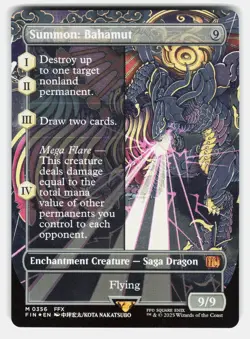 SUMMON: BAHAMUT (BORDERLESS) 356 FOIL - Magic: The Gathering - NAKATSUBO NM/M - Image 1