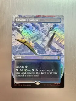 Gleaming Bastion - 382 - MTG: Marvel Super Heroes - Borderless - Dual Land -FOIL - Image 1