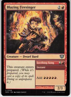 Blazing Firesinger 109 Uncommon Secrets of Strixhaven Near Mint - Image 1