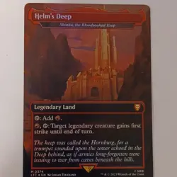 MTG Helm's Deep Mythic Land English Foil Extended Art LOTR 374 - Image 1
